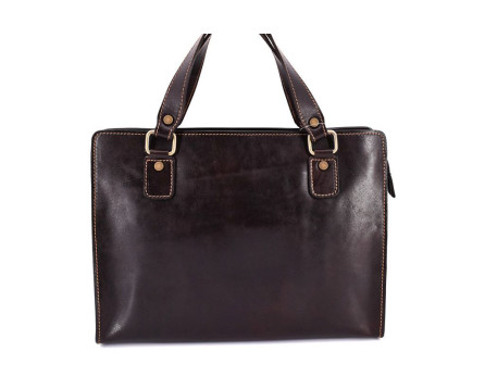 Dámská kožená kabelka/aktovka Arteddy - tmavě hnědá