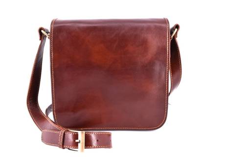 Kožená taška přes rameno crossbody s klopnou