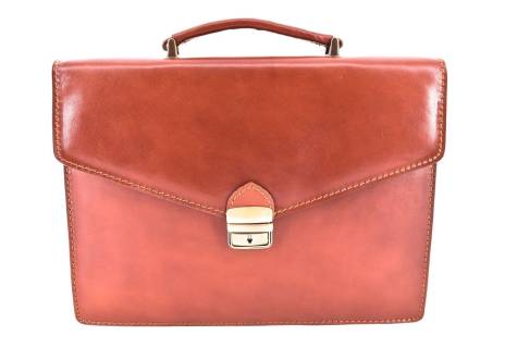 Kožená aktovka Arteddy - 1 komorová hnědá