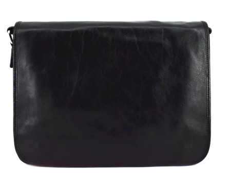 Kožená taška s klopnou Arteddy - černá