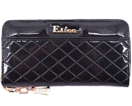 Dámská / dívčí lakovaná peněženka  pouzdrového typu Eslee - tmavě modrá