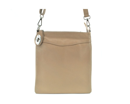 Dámská kožená kabelka crossbody Arteddy - béžová