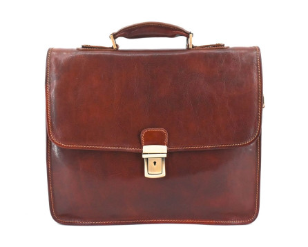 Kožená aktovka Arteddy - hnědá