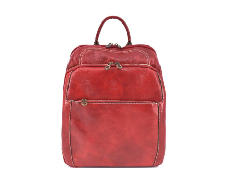 Kožený batoh Arteddy - červená