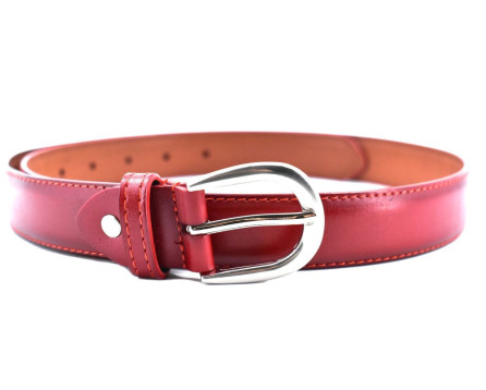 Dámský jednobarevný kožený opasek Arteddy - červená / 110