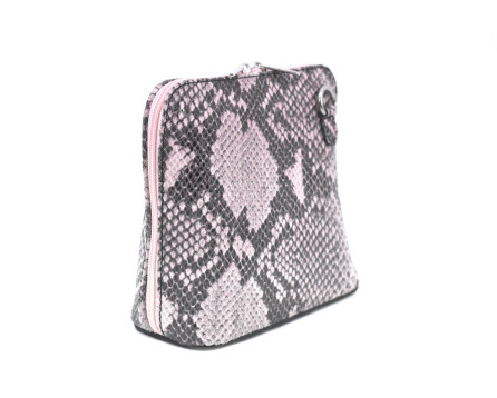 Dámská / dívčí malá  kožená kabelka  se vzorem hadí kůže Arteddy - růžová/pudrová