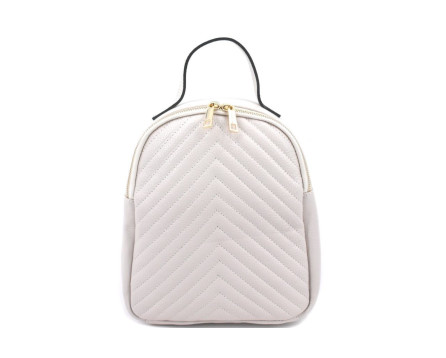 Dámský/dívčí kožený prošívaný batoh Arteddy - krémová