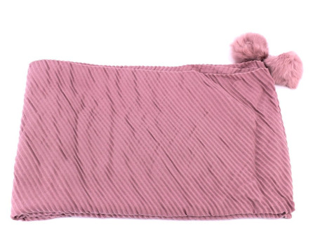 Dámská zimní šála jednobarevná s bambulemi Arteddy