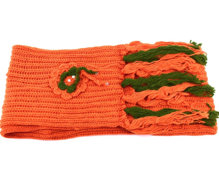 Dívčí šála s třásněmi  - oranžová
