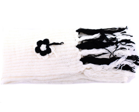 Dívčí šála s třásněmi  - krémová