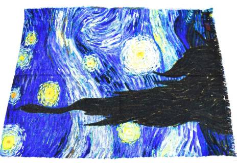 Moderní oboustranná šála - modrá