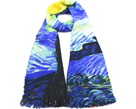 Moderní oboustranná šála - modrá