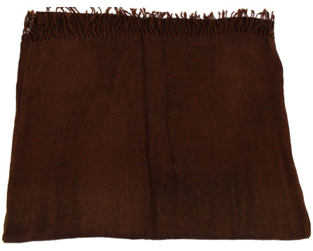 Moderní  jednobarevná šála s třásněmi - tmavě hnědá