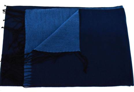 Moderní oboustranná šála - tmavě modrá/světle modrá