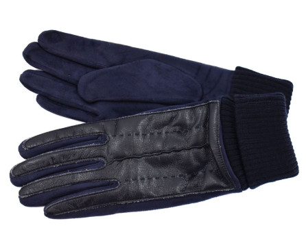 Dámské zateplené kožené rukavice Arteddy - tmavě modrá