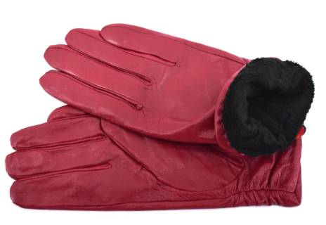 Dámské zateplené kožené rukavice