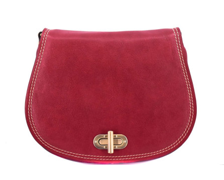 Dámská kožená kabelka s klopnou (crossbody) Arteddy - červená