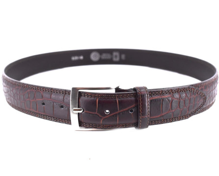 Kožený opasek Arteddy - hnědá / 120