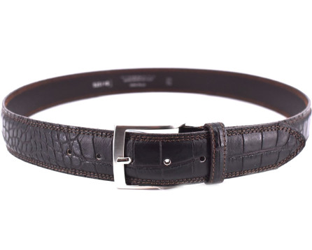 Kožený opasek Arteddy - tmavě hnědá / 115