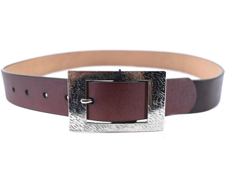 Kožený opasek Arteddy - tmavě hnědá / 85