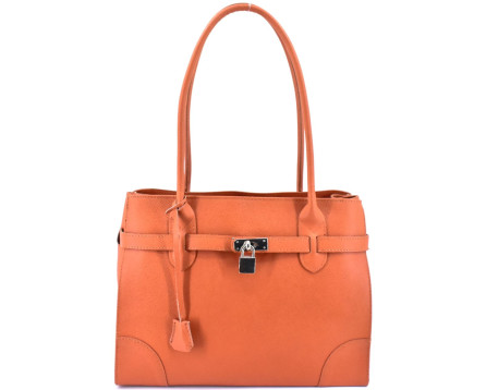 Dámská kožená kabelka shopper Arteddy - světle hnědá