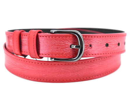 Kožený opasek Arteddy - červená / 120