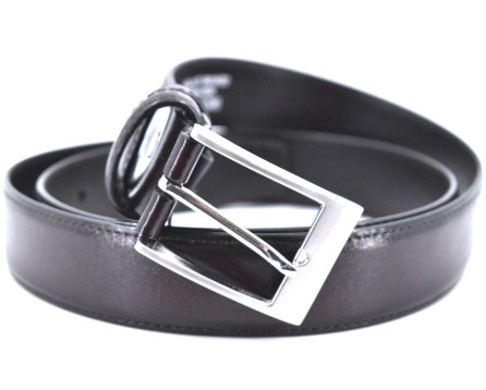 Kožený opasek - tmavě hnědá / 120