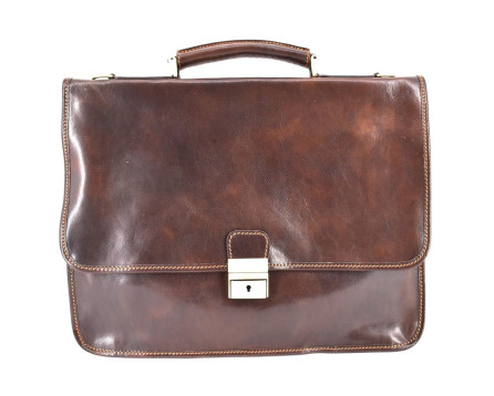 Pánská kožená aktovka Arteddy - tmavě hnědá