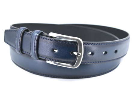 Kožený opasek Arteddy - tmavě modrá / 145
