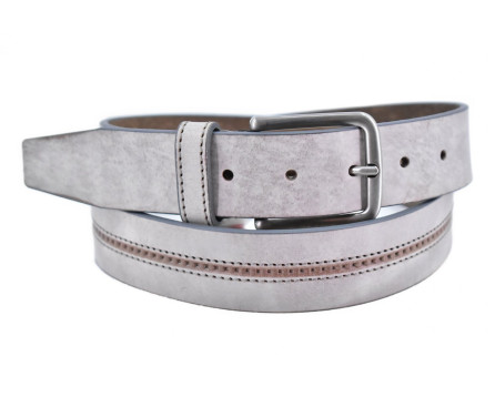 Kožený opasek - světle béžová/115