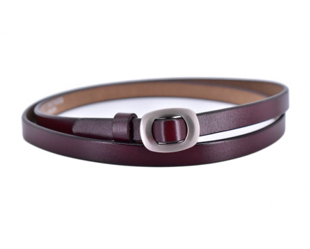 Dámský kožený opasek - tmavě hnědá/95