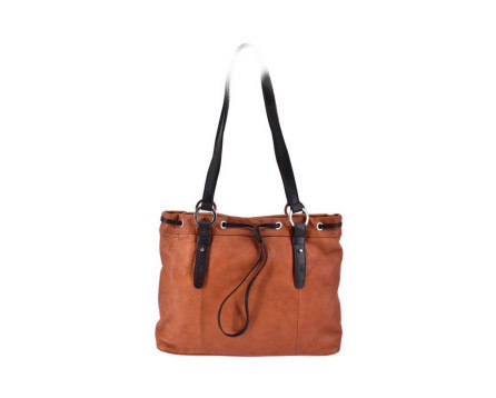 Dámská kožená kabelka - camel