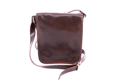 Kožená taška přes rameno crossbody s klopnou